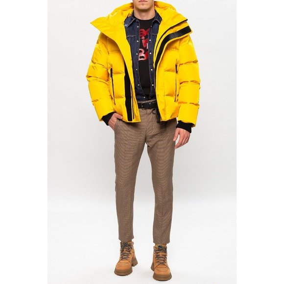 DSQUARED2 Men's Hooded Puffer Jacket Down Yellow Size 44 XS S71AN0218 S53352 172 - Picture 3 of 15